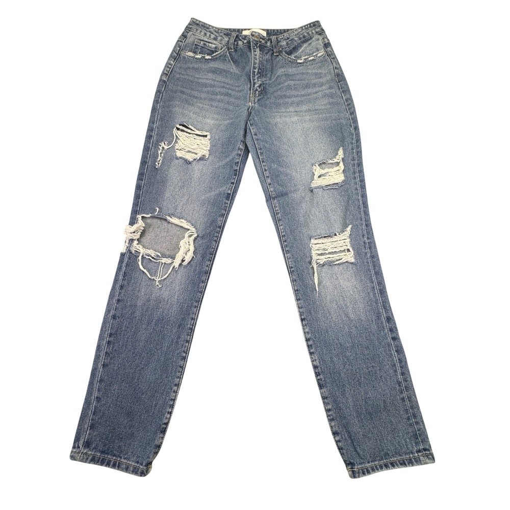 Vervet Blue Jeans‎ Women's Size 26 Mom Jeans Straight Cut High Rise Light Wash